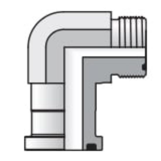 Picture of 12 LOEQ2-S - O-ring Face Seal, 37° Flare and Flareless Code 61 and 62 Flange Adapters