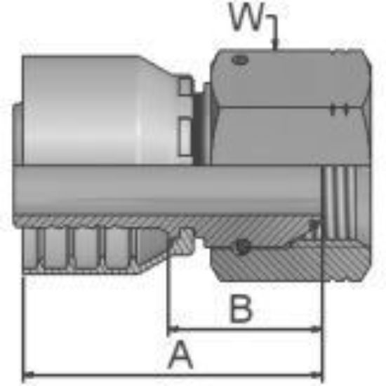 Picture of 1EA43-10-10 - Crimp Style Hydraulic Hose Fitting - 43 Series Fittings