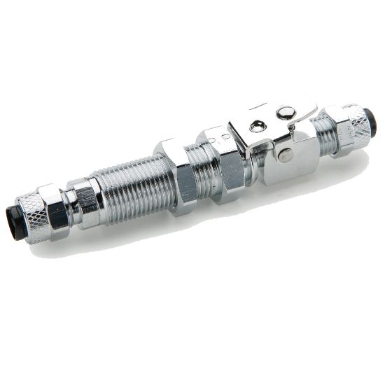 Picture of 394P-4-4 - Chrome plated brass couplers for thermoplastic and soft metal tubing, Poly-tite