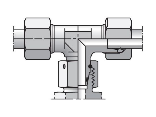 Picture of ET15ZL71 - EO/EO-2 Tee, Swivel Nut Branch - ET
