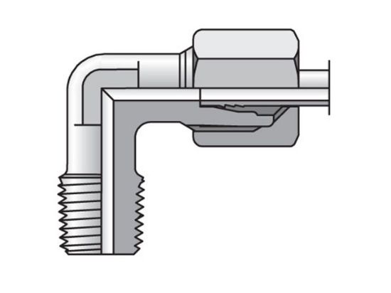 Picture of WE06S1/4NPTCF - EO/EO-2 90° Elbow, Male Connector - WE-NPT