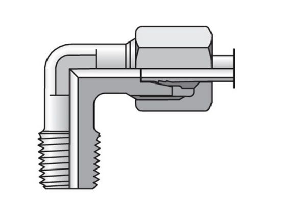 Picture of WE12SR71 - EO/EO-2 90° Elbow, Male Connector - WE-R keg